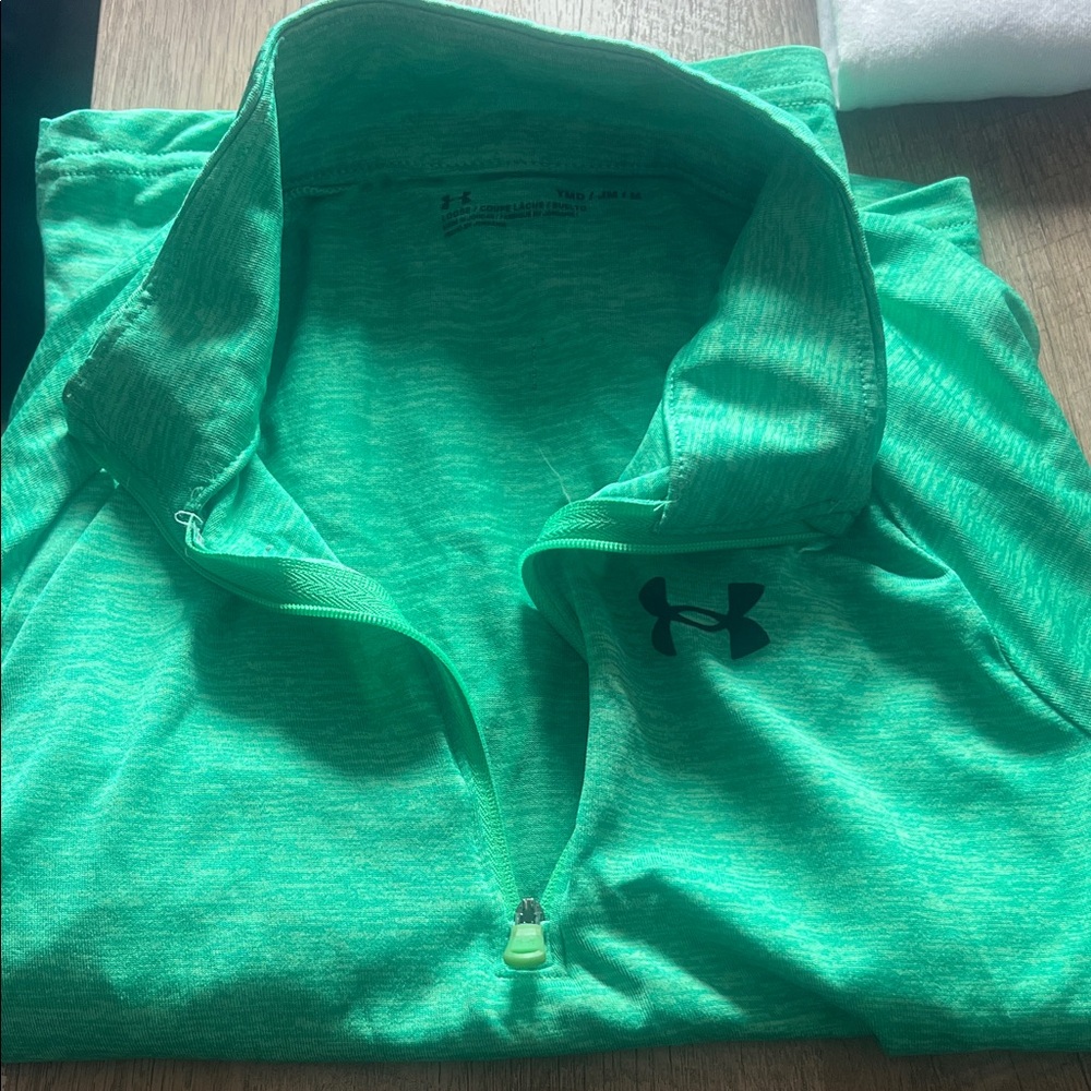 Under Armour Bright Teal Heathered Quarter-Zip Pullover